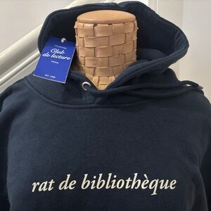 Club de lecture "Rat de bibliothèque" navy blue hoodie XL